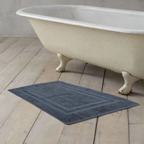 Ταπέτο Μπάνιου Κορνίζα Ker 102-042 Grey Designdrops 50X70 100% Βαμβάκι