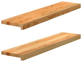 vidaXL Περβάζια παραθύρων 2 τεμ. Αν. Καφέ 90x20x2 εκ. Μασίφ Ξύλο Δρυός