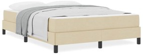 vidaXL Κρεβάτι με ελατήρια Άλλο Κρεμ 140 x 200 cm ύφασμα