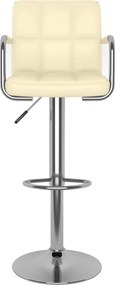 vidaXL Σκαμπό Μπαρ 2 τεμ. Κρεμ από Συνθετικό Δέρμα