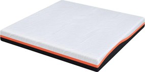 vidaXL Στρώμα Λευκό και Μαύρο 200 x 200 cm Ζακάρ ύφασμα