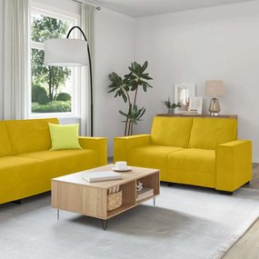 VidaXL Σετ Καναπέδων 3 Τεμαχίων με Μαξιλάρια Κίτρινο Βελούδο