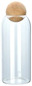 Estia Δοχείο Αποθήκευσης Γυάλινο 950ml 9x9x23.5cm Με Καπάκι Φελλού 01-19617