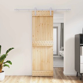 vidaXL Συρόμενη Πόρτα Φυσικό και Λευκό 70 x 210 cm