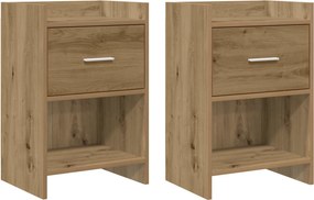 vidaXL Κομοδίνα 2 τεμ. Artisan Δρυς 40 x 30 x 60 cm Επεξεργασμένο Ξύλο