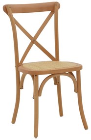 263-000020 Καρέκλα Dylon pakoworld καρυδί ξύλο οξιάς-έδρα φυσικό rattan 48x52x89εκ BEECH WOOD - RATTAN NATURAL - WALNUT, 1 Τεμάχιο