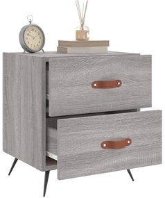 vidaXL Κομοδίνα 2 τεμ. Γκρι Sonoma 40 x 35 x 47,5 εκ. Επεξεργ. Ξύλο