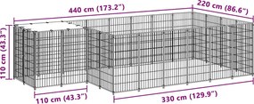 vidaXL Σπιτάκι Σκύλου Μαύρο 8,47 m² Ατσάλινο