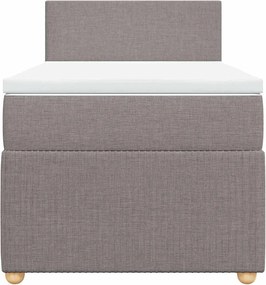 vidaXL Κρεβάτι Boxspring με Στρώμα Taupe 90x190 εκ.Υφασμάτινο