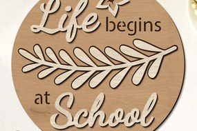 Σετ των 2 Intra απο ξύλο plywood 3mm-4mm πάχος Διακοσμητικό πάνελ τοίχου Back to School Δίασταση 30x20 cm INTRAFABR-95858197