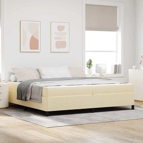 vidaXL Κρεβάτι με ελατήρια με στρώμα Κρεμ 200 x 200 cm ύφασμα
