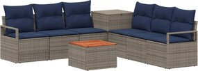 vidaXL Σετ Καναπέ 8 τμχ. Γκρι και Navy Blue 55 x 55 x 37 εκ