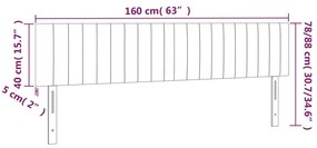 Κεφαλάρι Κρεβατιού LED Σκούρο Γκρι 160x5x78/88 εκ. Βελούδινο - Γκρι