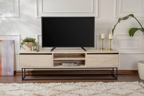 TV Stand Escape 180 -Black, Travertine Travertine Black