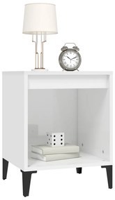 vidaXL Κομοδίνα Γυαλιστερό Λευκό 40x35x50 εκ.