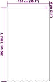 vidaXL Κουρτίνα Δαντέλας με κουρτίνες Λευκό 300 x 150 cm Πολυεστέρας