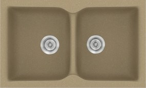 Sanitec Classic 322 (81×50) - Γρανιτένιος νεροχύτης - Metallic CREAM