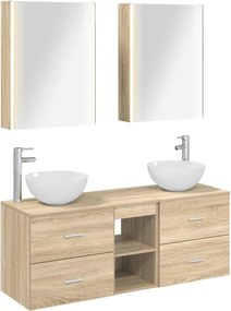 vidaXL Σετ Επίπλων Μπάνιου 5 pcs Sonoma Δρυς