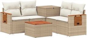 vidaXL Σετ Καναπέ 6 τμχ. Μπεζ και Κρέμ 55 x 55 x 37 εκ