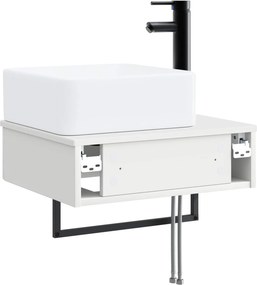 vidaXL Νιπτήρας Τοίχου Λευκό 53 x 35 x 39 εκ Επεξεργασμένο Ξύλο
