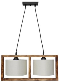 Φωτιστικό Οροφής Δίφωτο Heronia HKF-01 14-0222 Wood/White