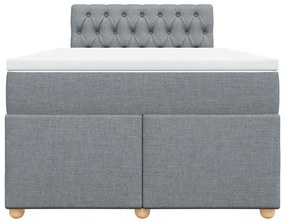 vidaXL Κρεβάτι Boxspring με Στρώμα Ανοιχτό Γκρι 120x190 εκ. Υφασμάτινο