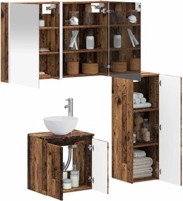 vidaXL Σετ Επίπλων Μπάνιου 4 pcs Παλαιωμένο ξύλο