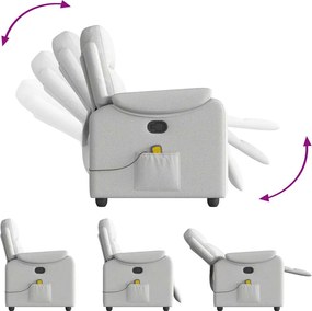 vidaXL καρέκλα ανάκλισης μασάζ Cloud Grey Fabric