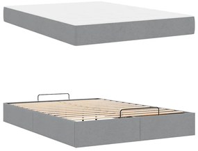 vidaXL Σκελετός κρεβατιού με στρώμα 2 pcs Ανοιχτό γκρι ύφασμα