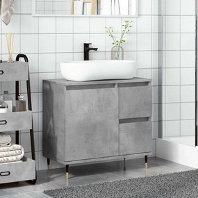 vidaXL Ντουλάπι Μπάνιου Γκρι Σκυροδέματος 65x33x60 εκ. Επεξ. Ξύλο