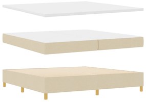 vidaXL Κρεβάτι με Στρώμα και Πάγκο Κρεμ 200x200 εκ Υφασμάτινο
