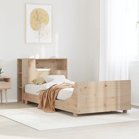 vidaXL Σκελετός Κρεβατιού Χωρίς Στρώμα 75x190 εκ Μασίφ Ξύλο Πεύκου