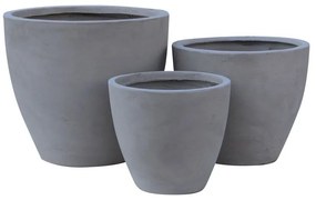 FLOWER POT-3  Set 3 τεμαχίων Cement Grey