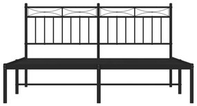 Πλαίσιο Κρεβατιού με Κεφαλάρι Μαύρο 160 x 200 εκ. Μεταλλικό - Μαύρο