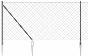 vidaXL Στύλος Περιφράξεων Γκρι 25 x 1,4 μ (60 x 60 mm δίχτυ)