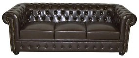 ΚΑΝΑΠΕΣ 3ΘΕΣΙΟΣ T.CHESTERFIELD HM3009.01 ΤΕΧΝΟΔΕΡΜΑ ΣΚΟΥΡΟ ΚΑΦΕ 208x90x73Υ εκ. - HM3009.01