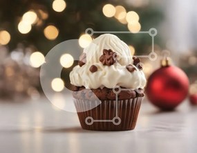 Intra Συλλεκτικό Ξύλινο Παζλ Plywood  4mm - Λαχταριστό Cupcake με παγωτό και πασπάλισμα Σε Ξύλινο Κουτί - Διαστάσεις: 10x10 cm – 25 κομμάτια