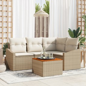 vidaXL Σετ καναπέ κήπου 5 pcs Beige, λευκό 55 x 55 x 37 εκ
