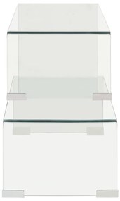 vidaXL Τραπεζάκι Σαλονιού Σετ 2 τεμ 90x30x20/110x30x40 εκ Ψημένο Γυαλί
