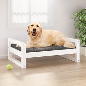 Κρεβάτι Σκύλου Weiß 75,5x55,5x28 εκ. από Μασίφ Ξύλο Πεύκου - Λευκό