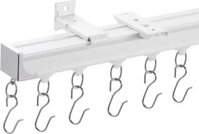 VEVOR Ceiling Curtain Track Set 5.9 FT/1.8 Meter Room Divider with Hooks White