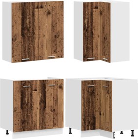 vidaXL Μονάδα κουζίνας LYON 8 pcs Παλαιωμένο ξύλο Επεξεργασμένο Ξύλο