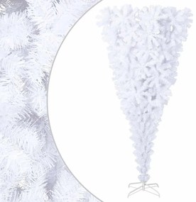 vidaXL Χριστουγεννιάτικο Δέντρο Τεχνητό Ανάποδο με Βάση Λευκό 240 εκ.