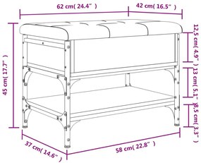 Παπουτσοθήκη Sonoma Δρυς 62x42x45 εκ. από Επεξεργασμένο Ξύλο - Καφέ