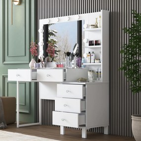 Τουαλέτα Μακιγιάζ Λευκό CABIA 120x40x141.8