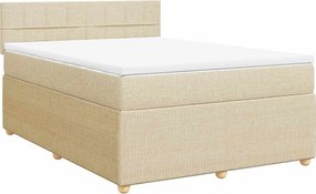 vidaXL Κρεβάτι Boxspring με Στρώμα Κρεμ 160x200 εκ. Υφασμάτινο