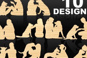 Σετ των 2 Intra απο ξύλο plywood 3mm-4mm πάχος – Ξύλινο πακέτο παζλ για ανθρώπους και κατοικίδια Δίασταση  20x20 cm INTRAFABR-118661564