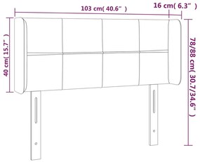 vidaXL Κεφαλάρι Κρεβατιού LED Σκούρο Μπλε 103x16x78/88 εκ. Βελούδινο