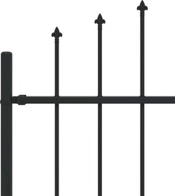 vidaXL Φράχτης με Σπίθες Μαύρο 200 x 200 cm