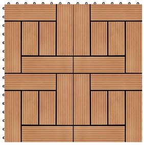 vidaXL Πλακάκια Deck 11 τεμ. Χρώμα Teak 30 x 30 εκ. 1 μ² από WPC